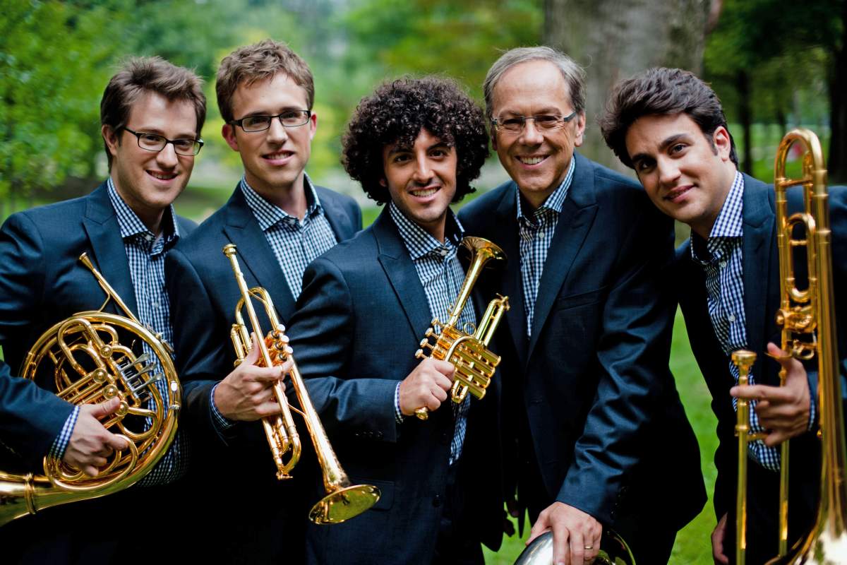 members of the quintet with their instruments