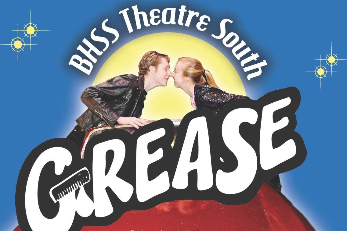 Musical's title with boy and girl kissing