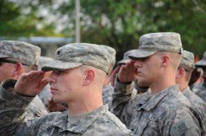 soldiers saluting