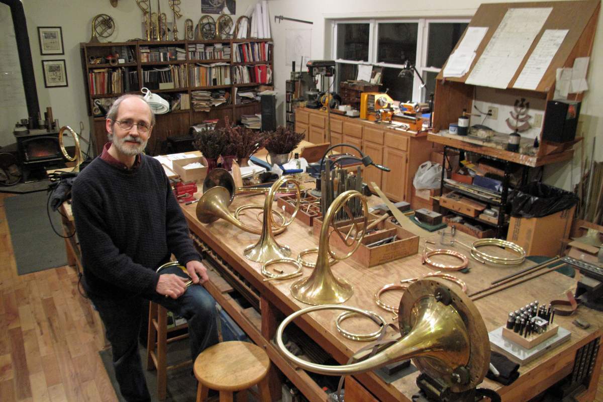 Richard Seraphinoff in his workshop