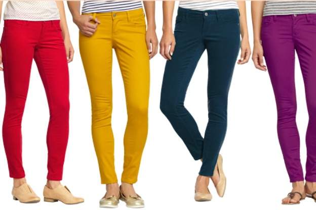 four pairs of skinny jeans