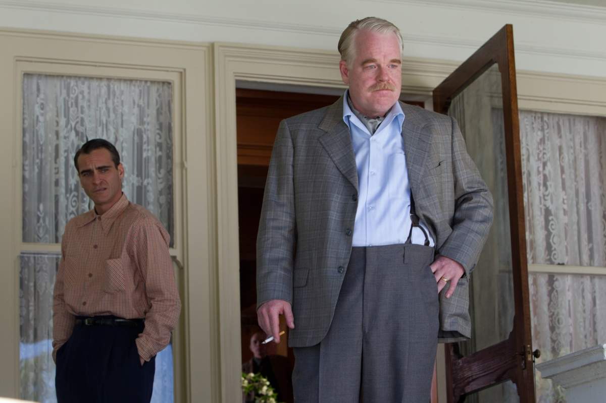 Joaquin Phoenix and Philip Seymour Hoffman in a scene from P.T. Anderson's 2012 film The Master