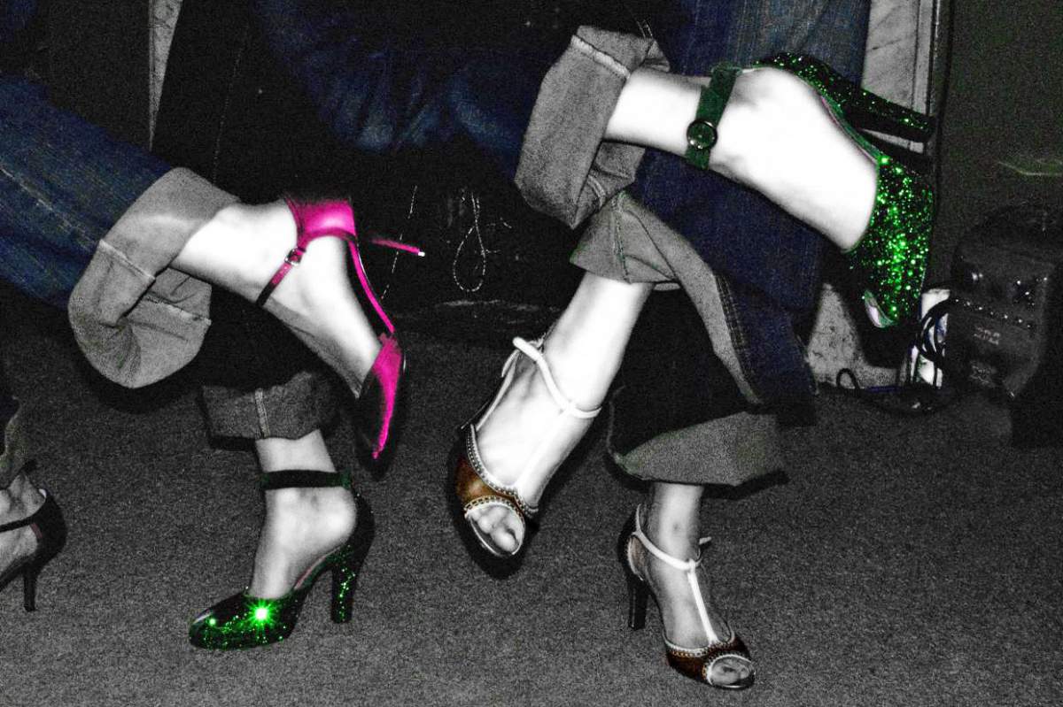 high-heeled dancing shoes