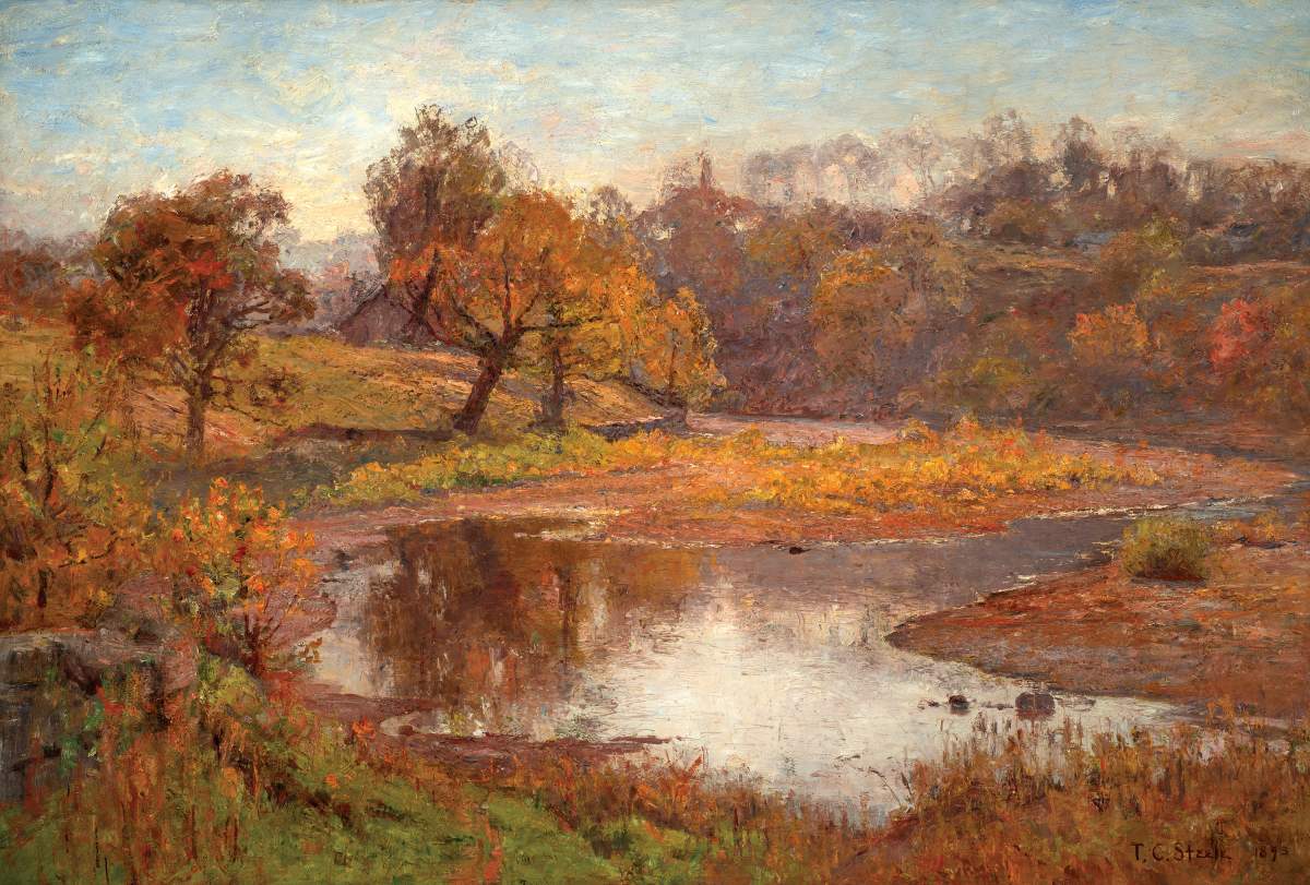 landscape painting of Muscatatuck Creek
