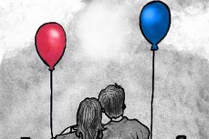 couple with balloons