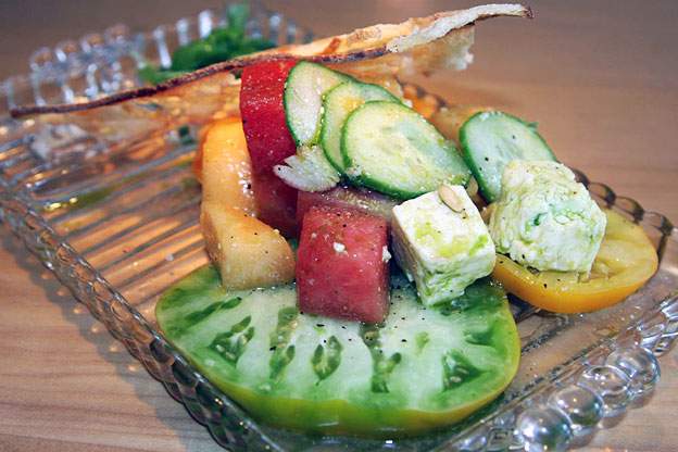 heirloom tomato and melon salad