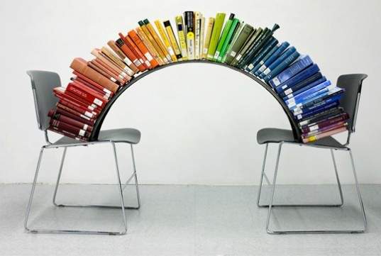 Rainbow colored books