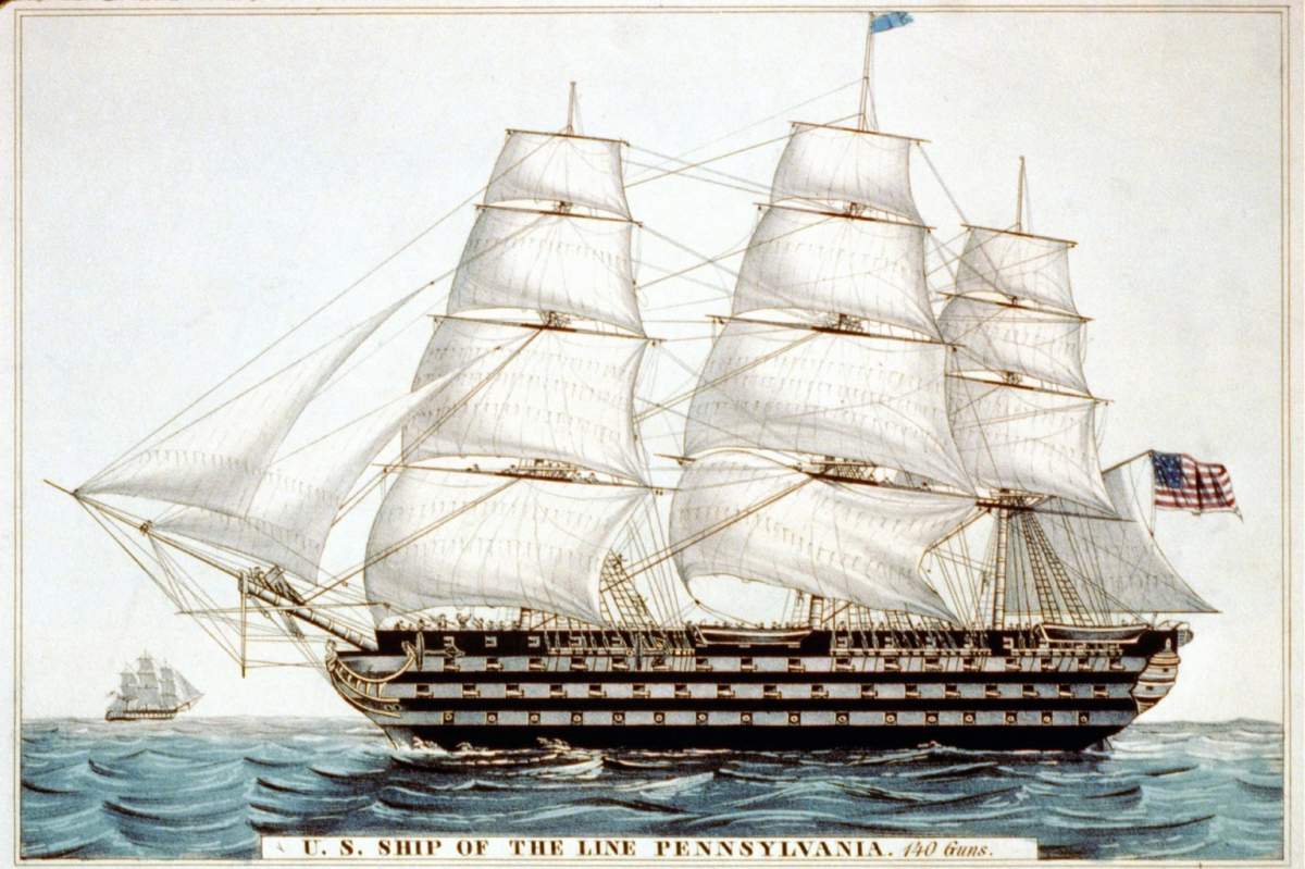 USS Pennsylvania c. 1846 (Library of Congress)