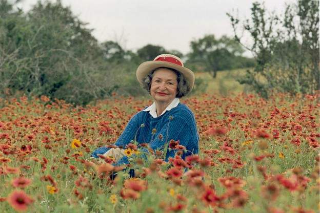 Portrait of Lady Bird Johnson in the Texas Hill Country.