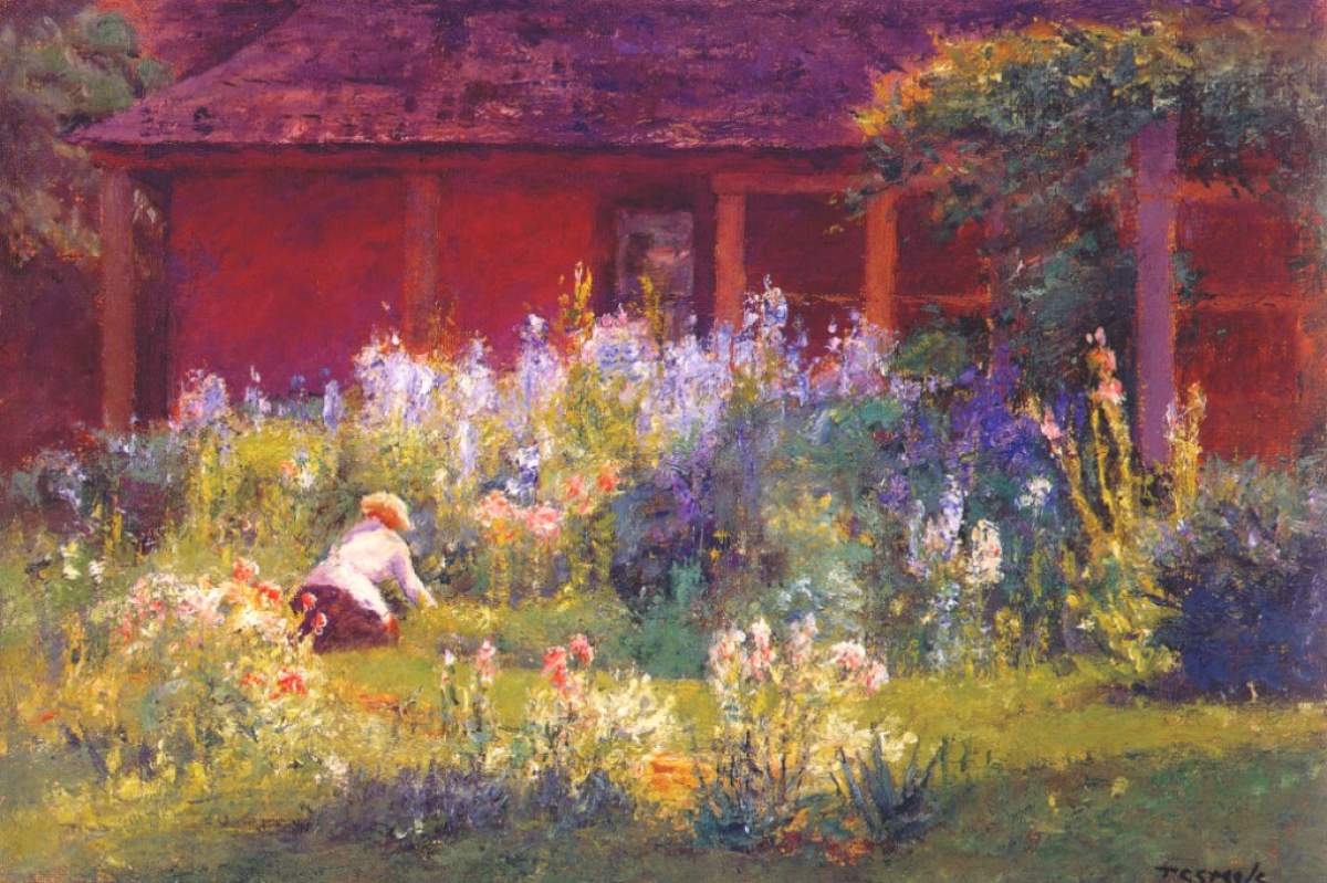 Selma in the Garden, painting by T. C. Steele (Wikiart).