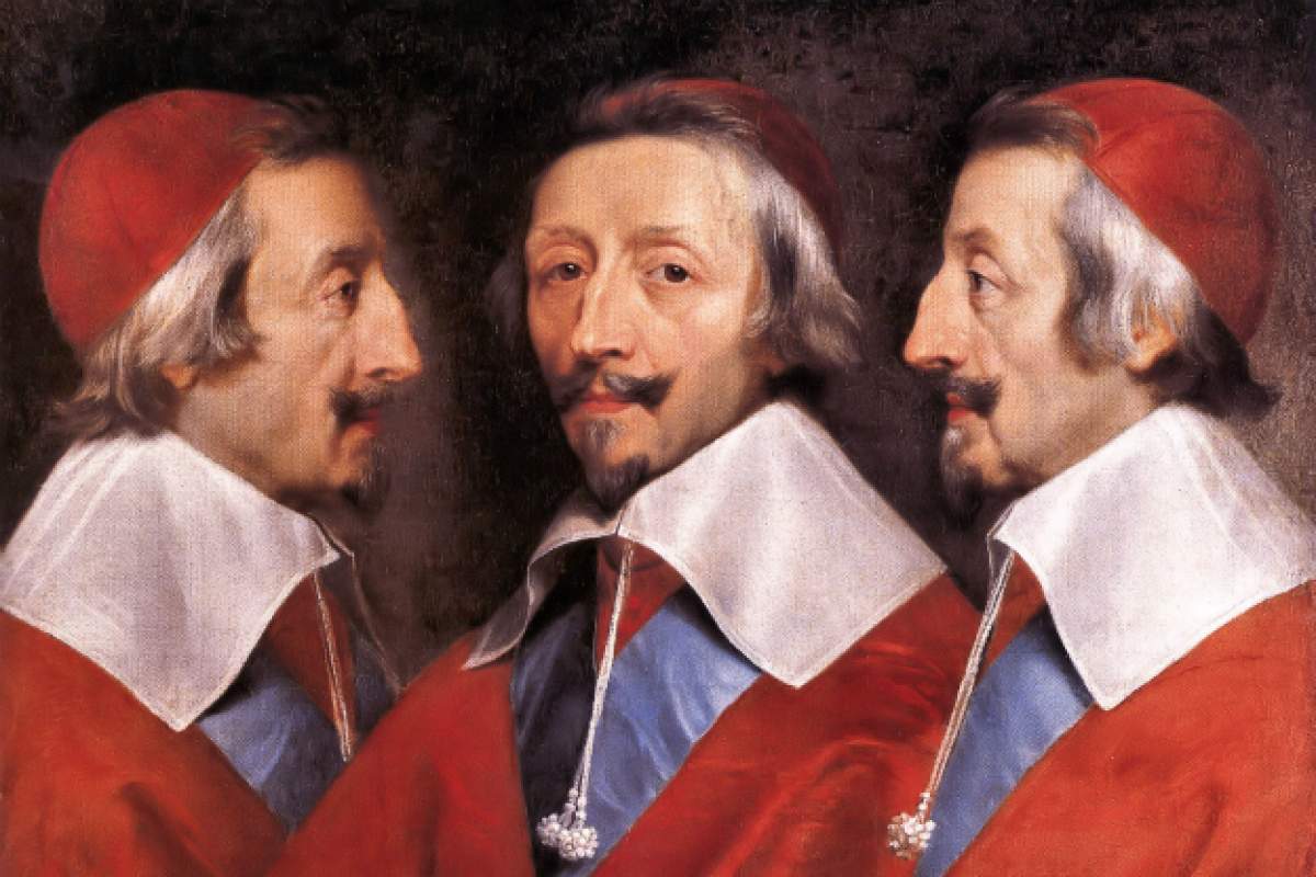 Triple Portrait of Cardinal de Richelieu painted by Philippe de Champaigne (1602–1674)