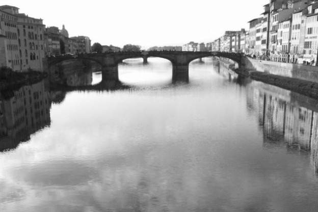 The Arno River in Florence, Italy.