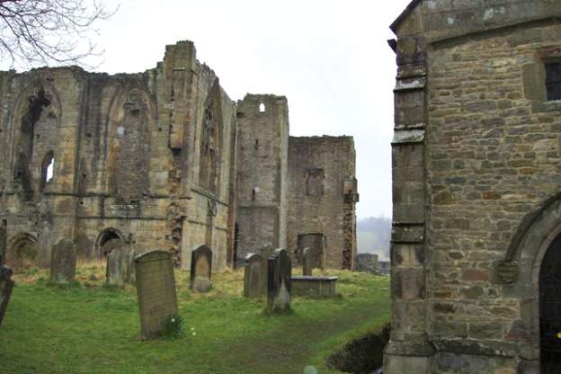 The 13th-century church at which Division-Musick was recorded, next to the ruins of Easby Abbey.