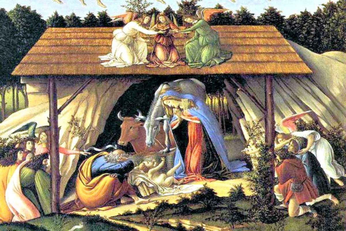 Detail from The Mystical Nativity, (c. 1500-01) by Sandro Botticelli.