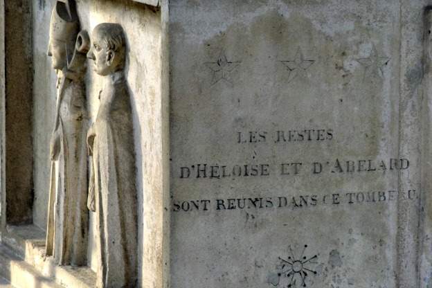 Purported grave of Peter Abelard and Héloïse d’Argenteuil at Pere Lachaise Cemetery.