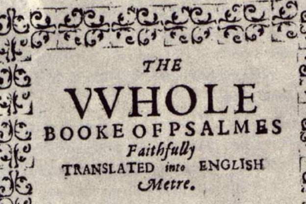 Title page of the first edition of the Bay Psalm Book.