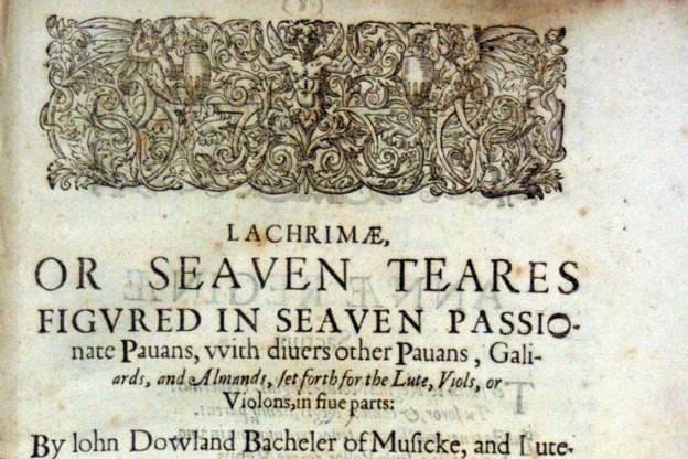 Title page of a 1604 publication of Dowland's Lachrimae.