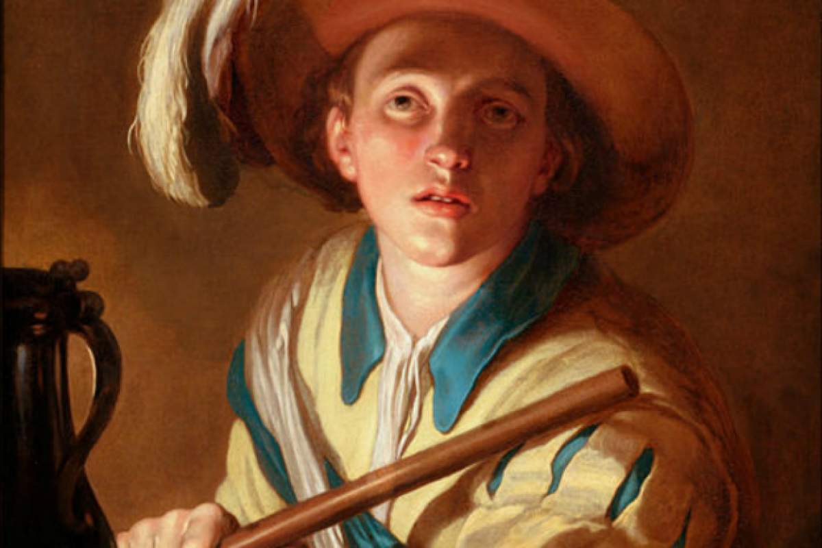 Detail of "The flute player" by Abraham Bloemaert (1564–1651).