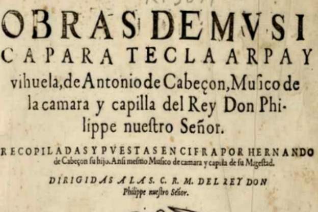 Title page of Obras de música para tecla, arpa y vihuela (Madrid, 1578).
