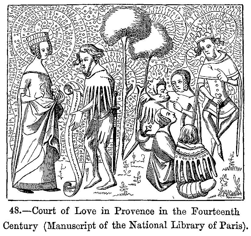 Court of Love in Provence in the Fourteenth Century. (Manuscript of the National Library of Paris)