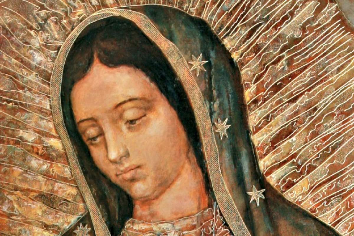 The image of Our Lady of Guadalupe is depicted in a contemporary painting. The feast of Our Lady of Guadalupe, patroness of the Americas, is Dec. 12.