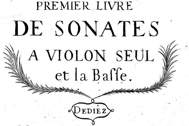 Title page from the first edition (1720) of the Eccles op. 1 violin sonatas.