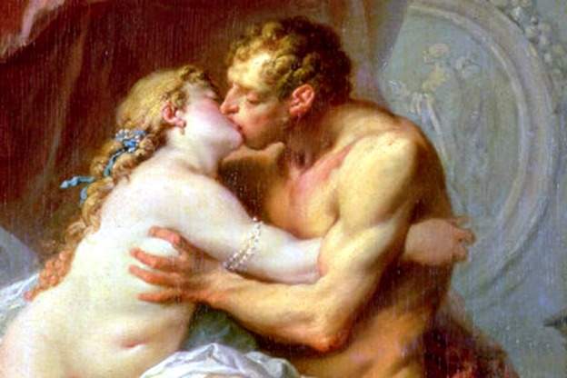 Detail from the painting "Heracles and Omphale" by Francois Boucher, 1734.