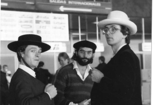Richard Boothby, Richard Campbell, and Bill Hunt go hat shopping.