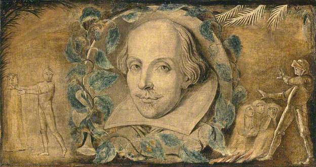 A portrait of William Shakespeare, by William Blake.