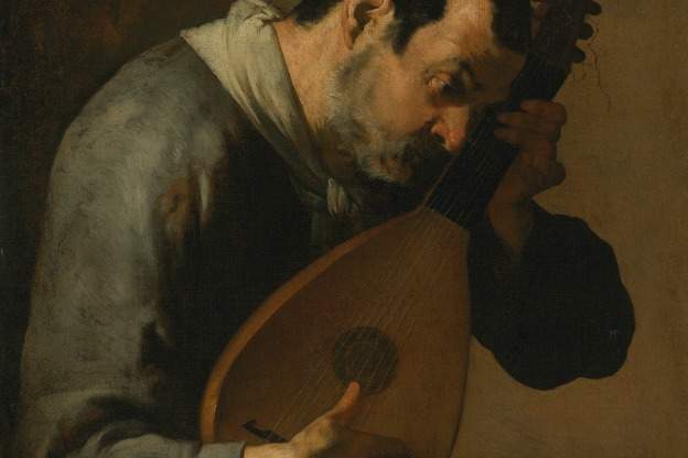 The Sense of Hearing: A Man Playing a Lute by Bartolomeo Passante.