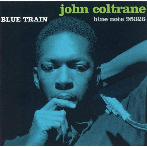 The cover for John Coltrane's 1957 Blue Note album BLUE TRAIN.
