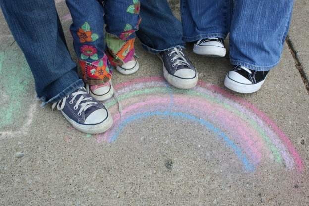Feet and rainbow