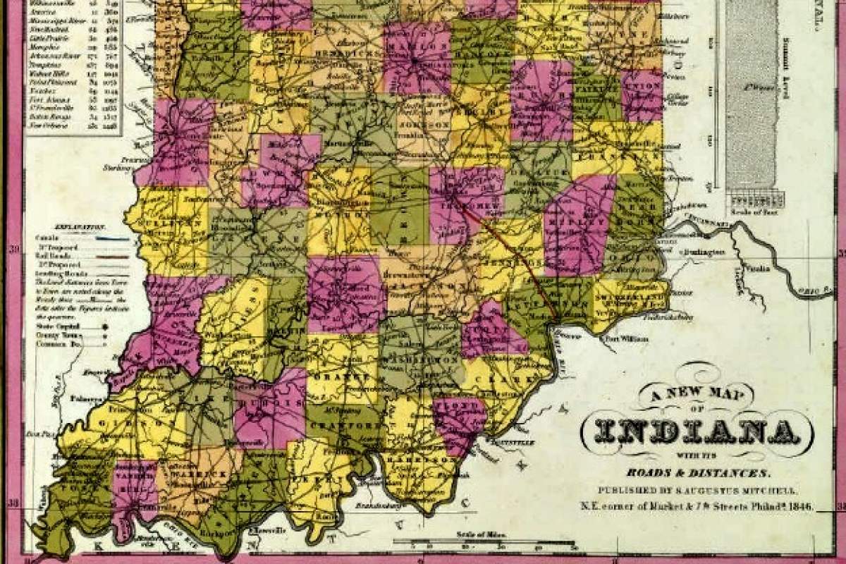 old map of southern Indiana