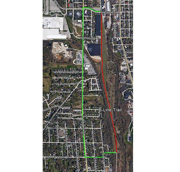 map of b-line detour