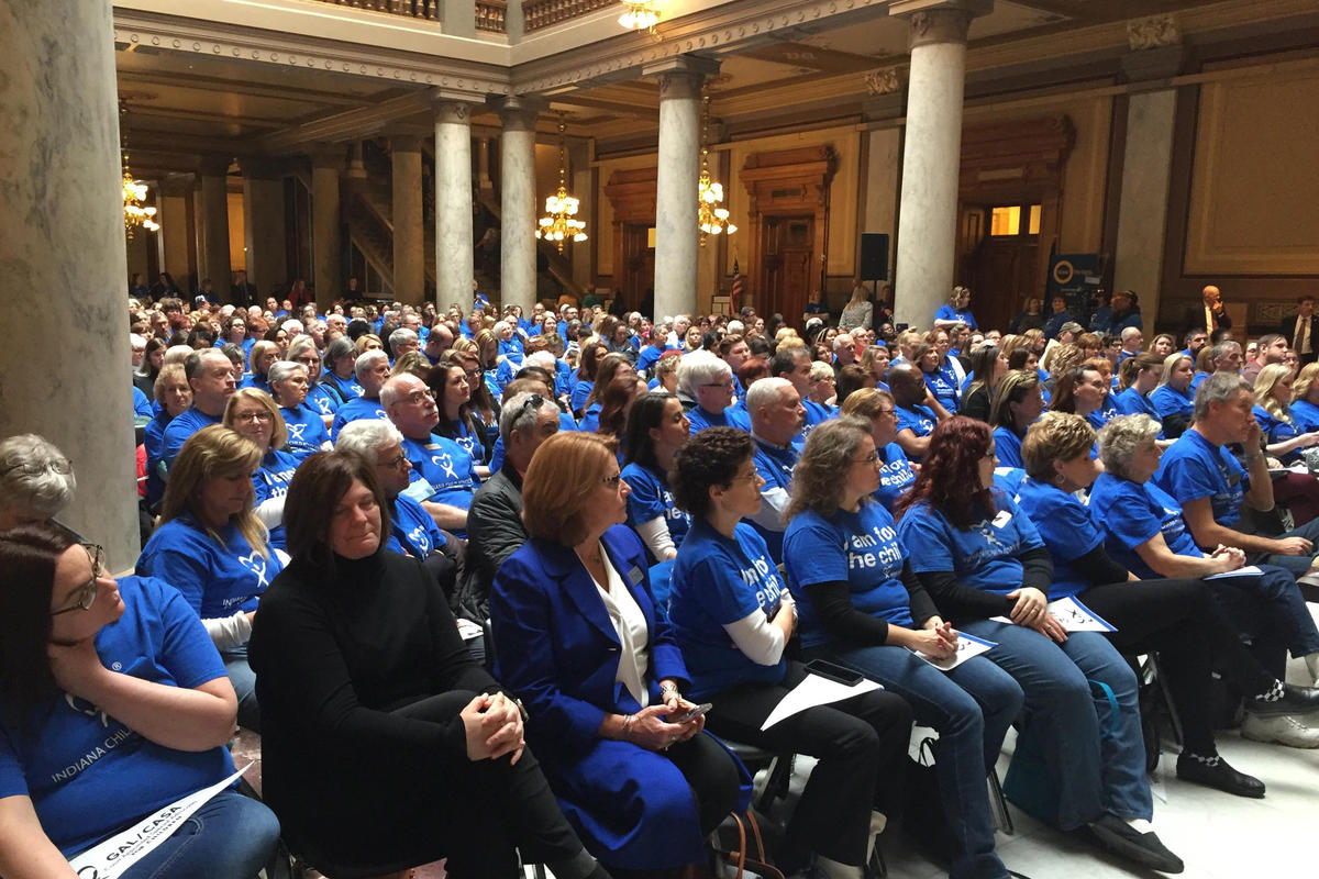 CASA workers at the statehouse for CASA advocacy day. 