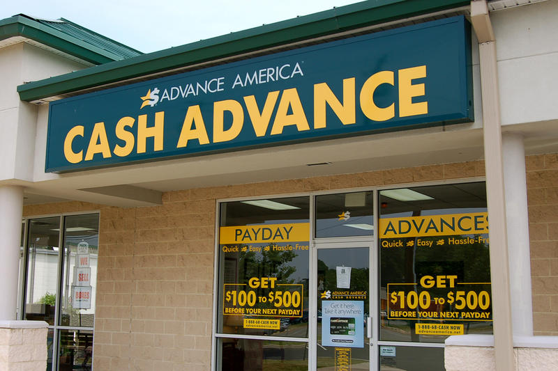 A storefront for advance america cash advance