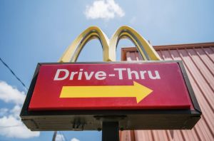 McDonald's drive through sign. 