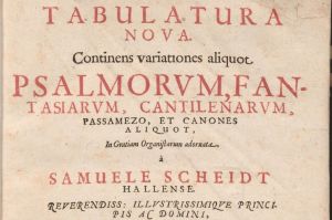 Front page of Scheidt's Tabulatura Nova collection