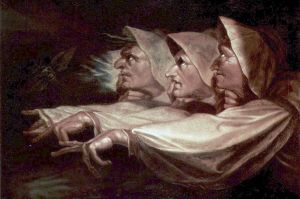 The Weird Sisters or The Three Witches, a painting by Henry Fuseli, 1783.