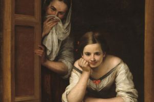 Two Women at a Window painting
