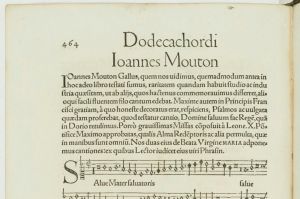Mouton's page in the Dodecachordon