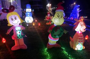 inflatable christmas lawn decorations from "The Grinch"