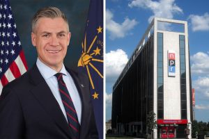 (Left) U.S. Senator Jim Banks (R-IN); (Right) National Public Radio headquarters in Washington, D.C. 