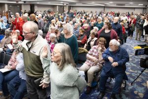 More than 300 residents attended a hearing about CenterPoint Energy's rate increase in Evansville in February
