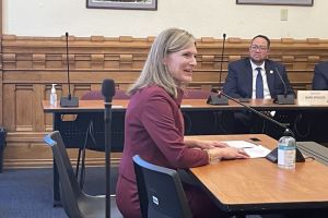 Comptroller Elise Nieshalla testifies before the Senate Elections Committee on Monday, Jan. 13, 2025.