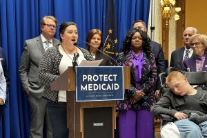 press conference at statehouse for medicaid