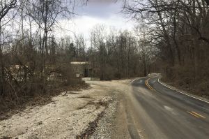 A photo looking north on Old State Road 37 just south of Lower Cascades Park in Bloomington.