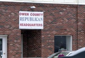 The Owen County Republican headquarters in Spencer.