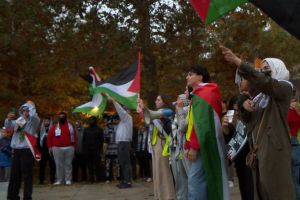 Palestine rally in Dunn Meadow at Indiana University Oct 9, 2023.