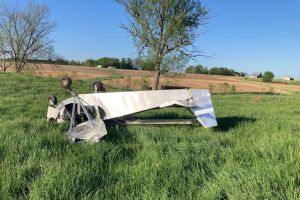 The Bartholomew County Sheriff's Office shared this photo of a small plane crash in the 7000 block of West Seymour Road on April 30, 2024.